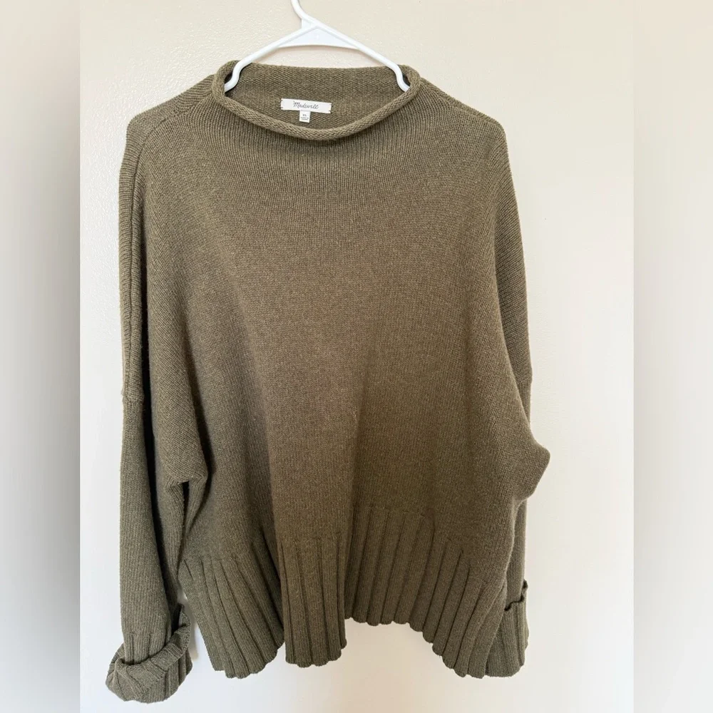 Madewell Olive Roll Neck Sweater XL - Picture 1 of 7